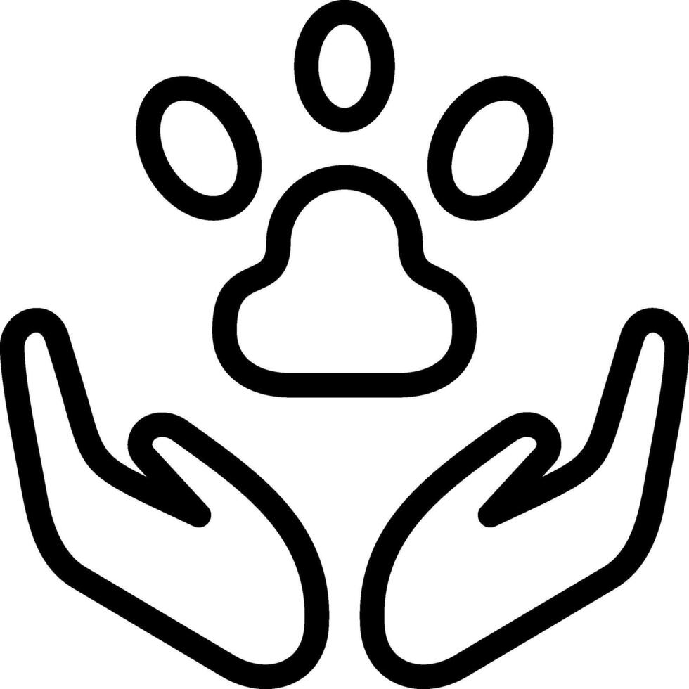 Animal Welfare Charity Outline Style Icon vector
