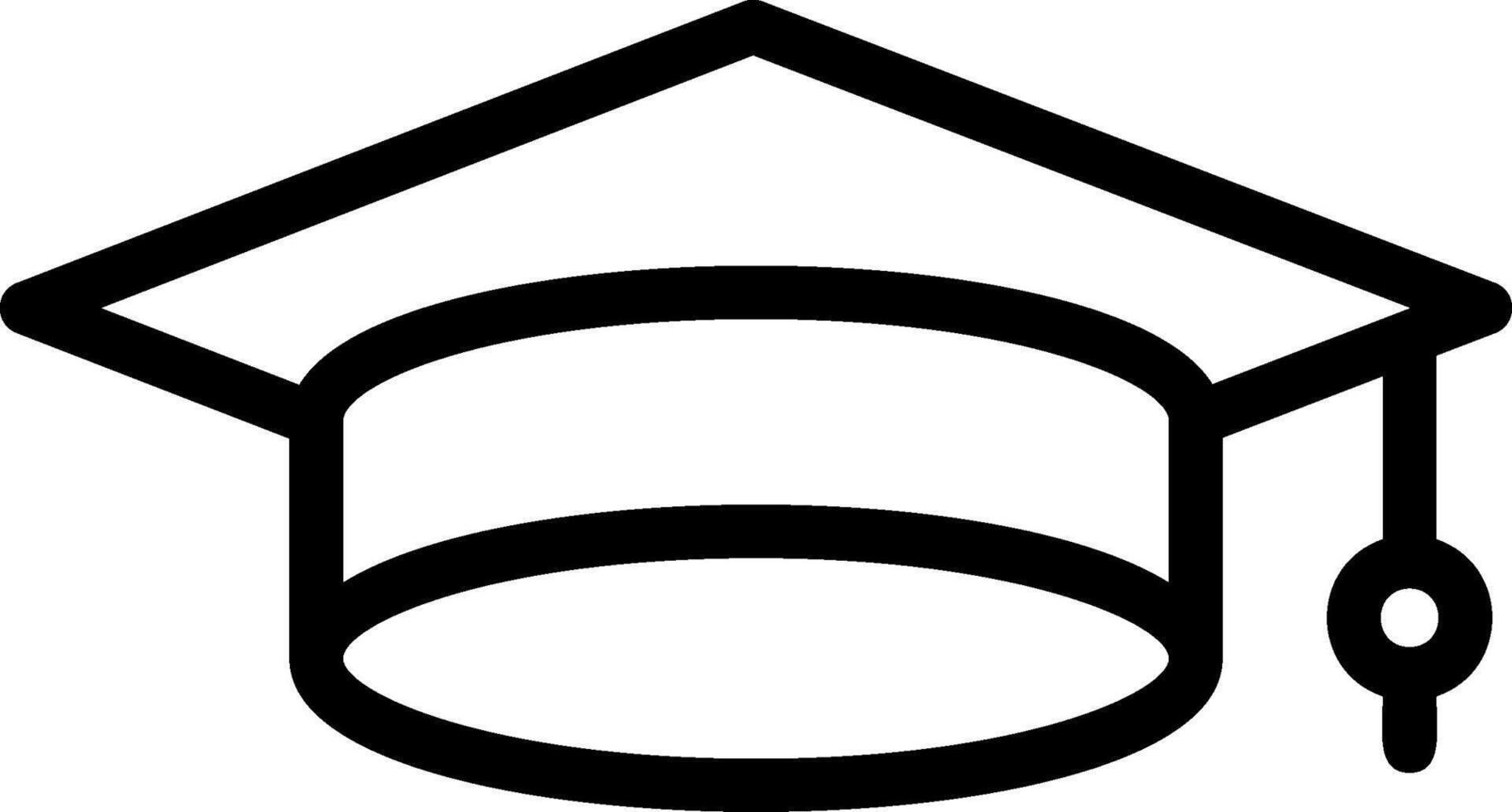 Graduation Cap Black Outline Icon vector