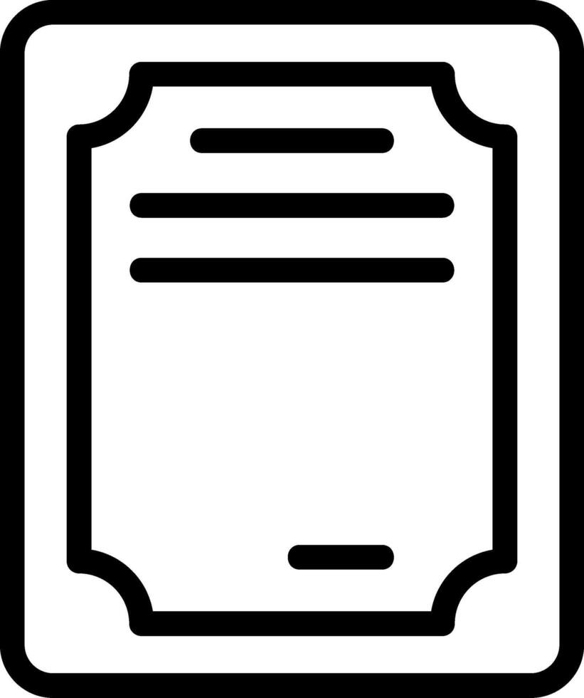 Certificate Black Outline Icon vector