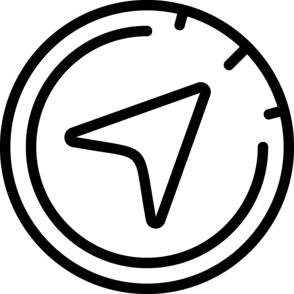 Compass Black Outline Icon vector