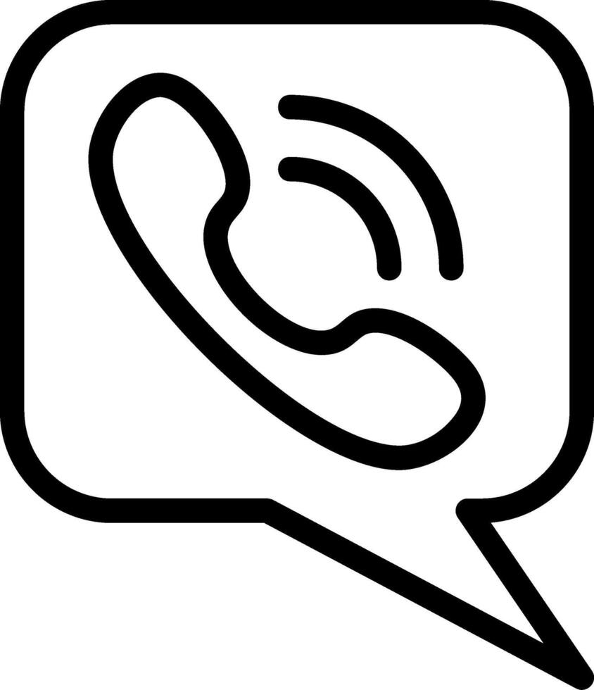 Audio Call Black Outline Icon vector