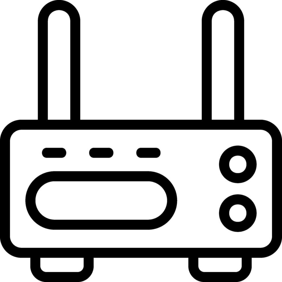 Router Black Outline Icon vector