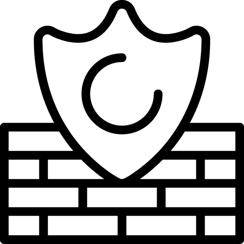 Firewall Black Outline Icon vector