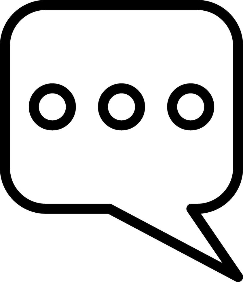 Chat Box Black Outline Icon vector