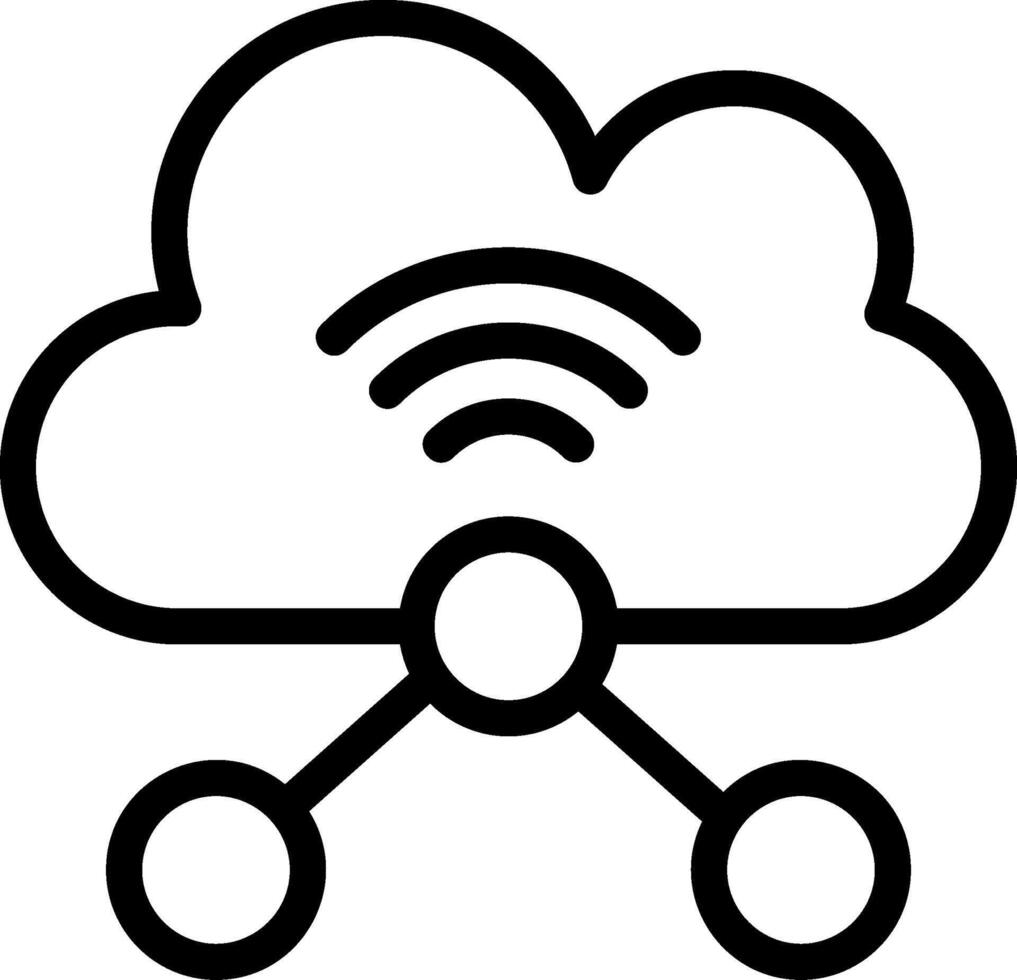 Virtual Network Black Outline Icon vector