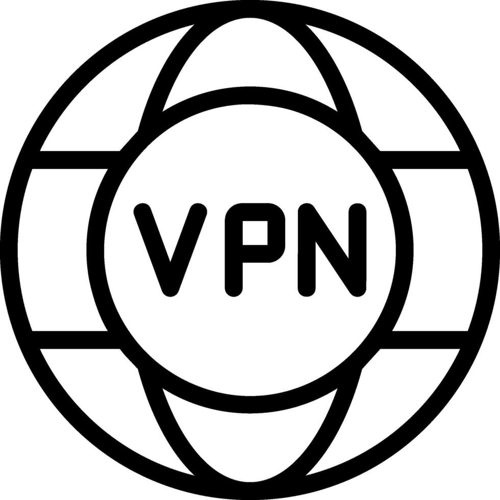 VPN Black Outline Icon vector