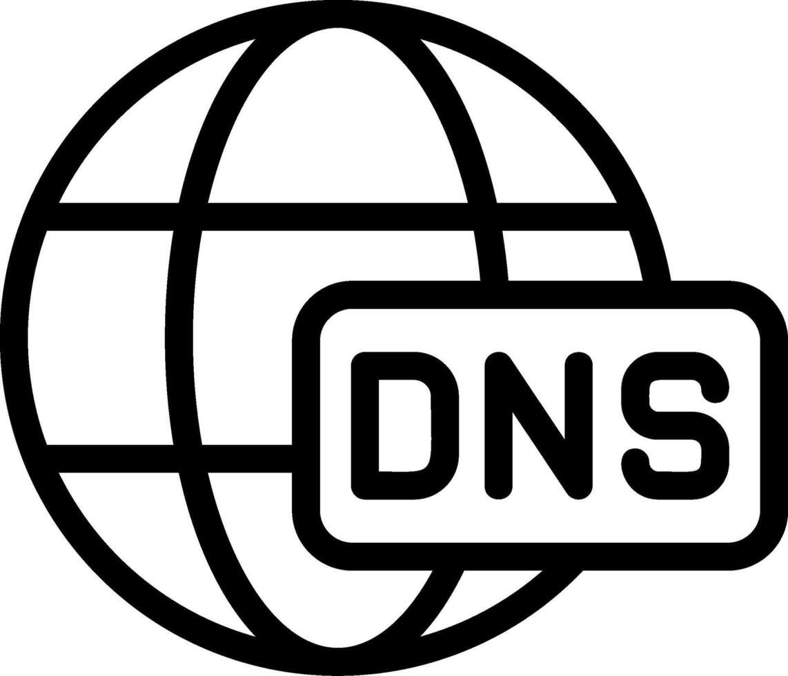 DNS Black Outline Icon vector