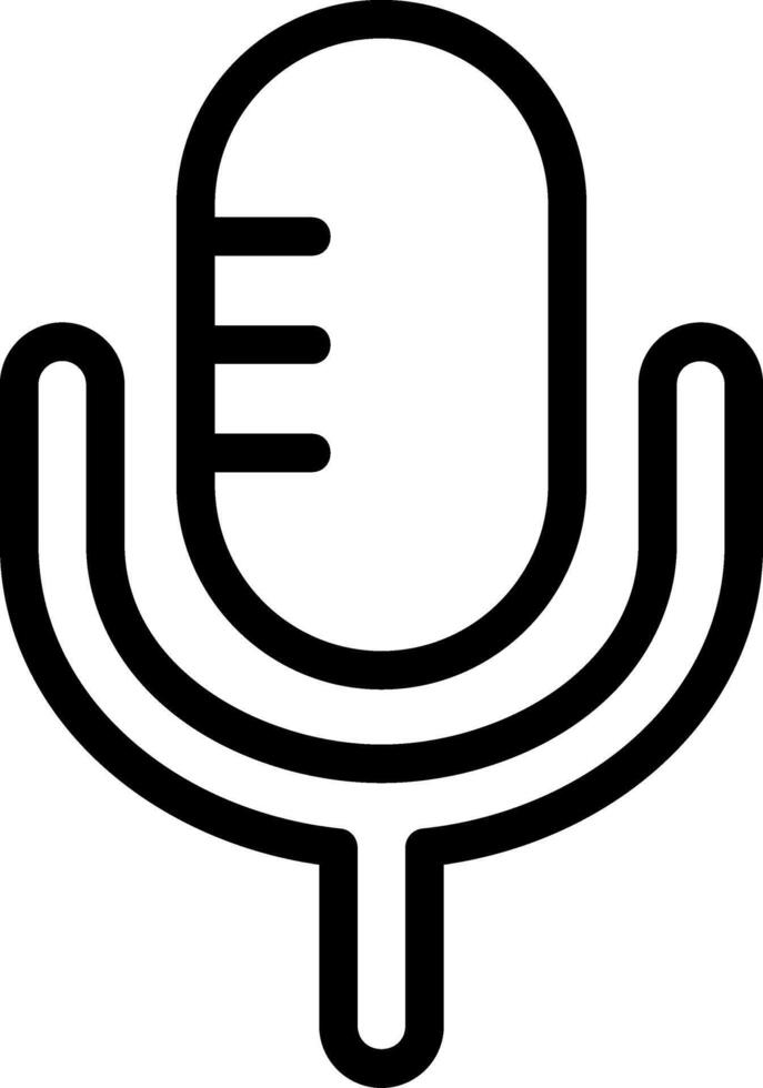 Microphone Black Outline Icon vector