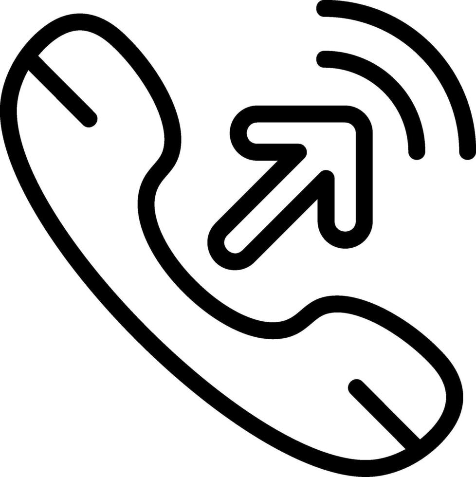 Outgoing Call Black Outline Icon vector