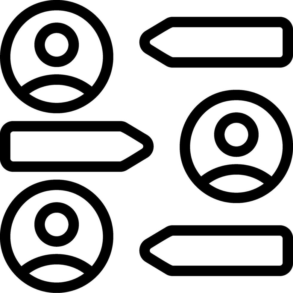 Group Chat Black Outline Icon vector