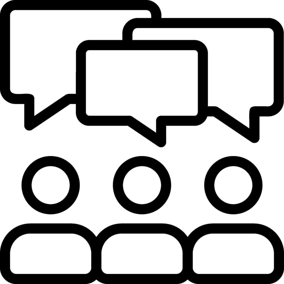 Forum Black Outline Icon vector