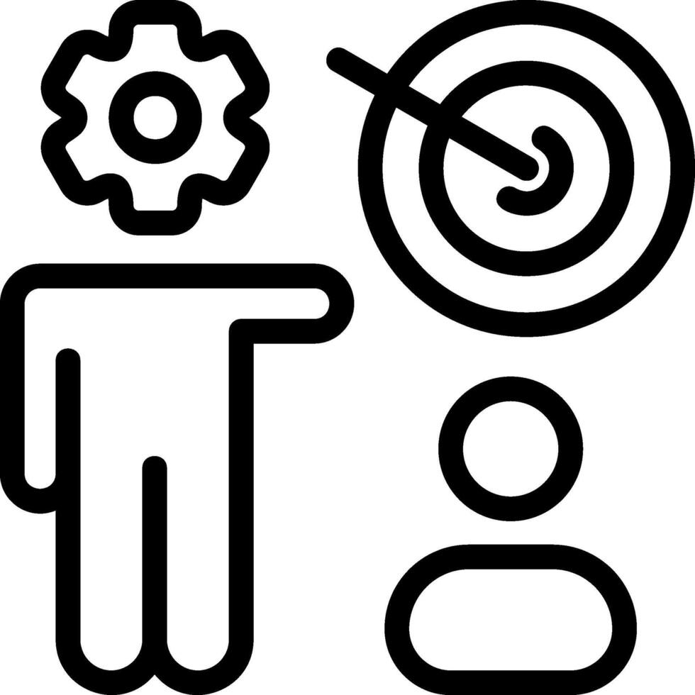 Goal Oriented Team Outline Icon vector