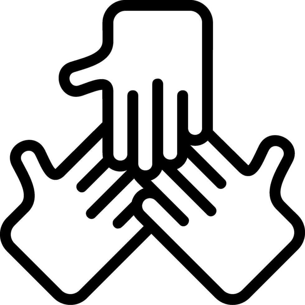Cooperation Hands Outline Icon vector