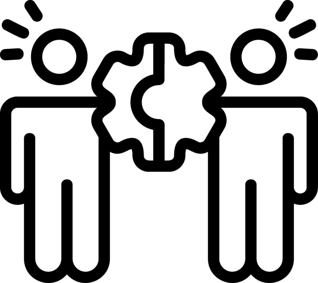 Team Synergy Outline Icon vector