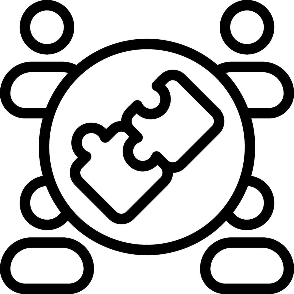 Employee Collaboration Outline Icon vector