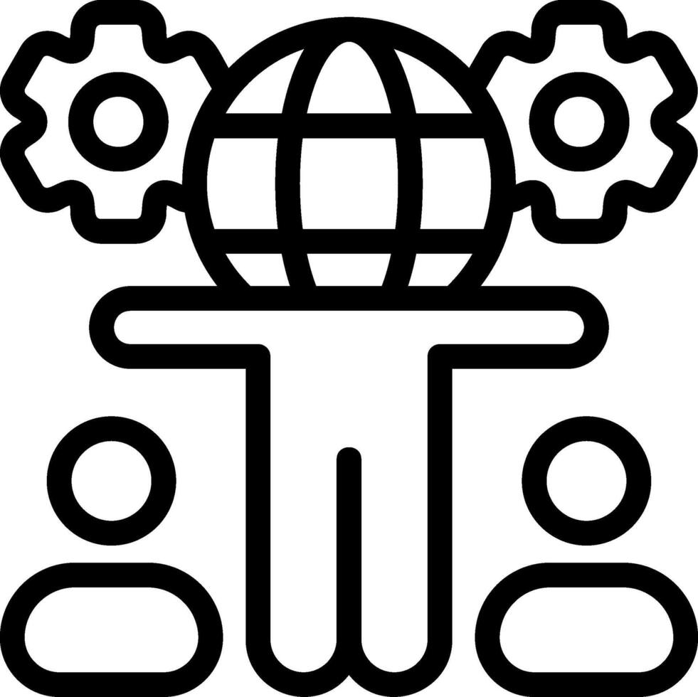 Multinational Team Outline Icon vector