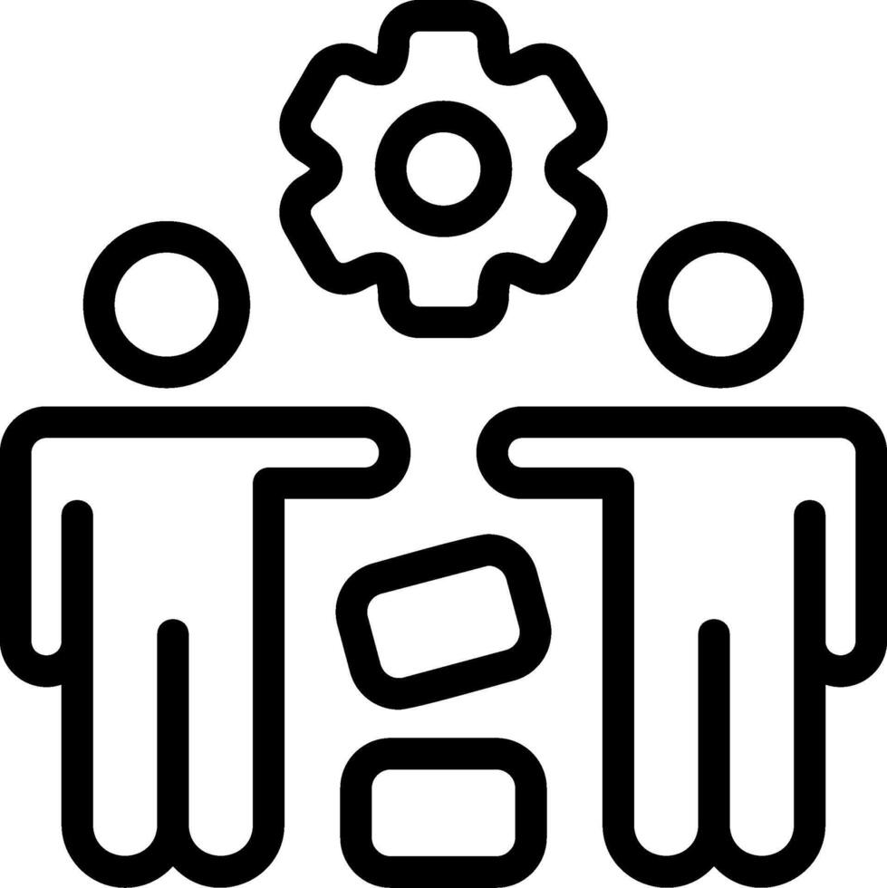 Project Collaboration Outline Icon vector