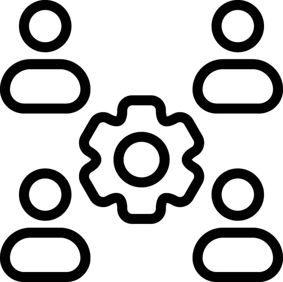 Collaborative Workflow Outline Icon vector