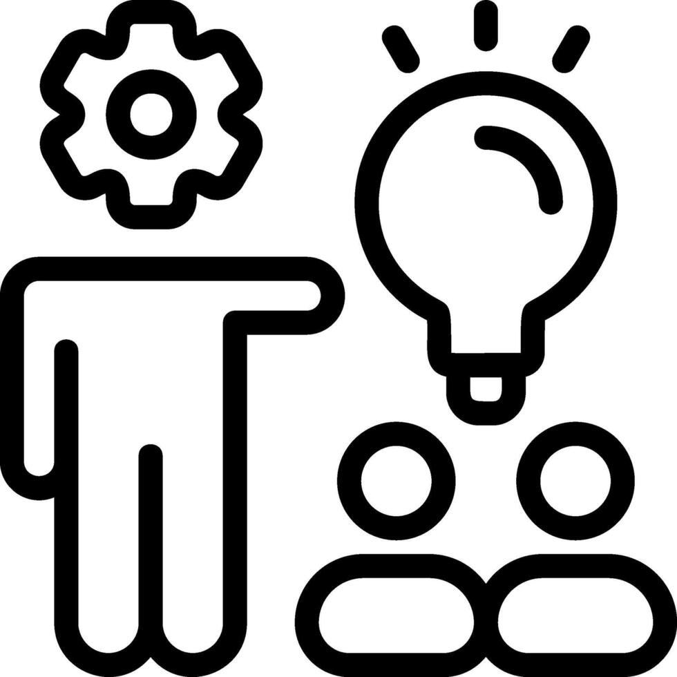 Teamwork Lightbulb Outline Icon vector