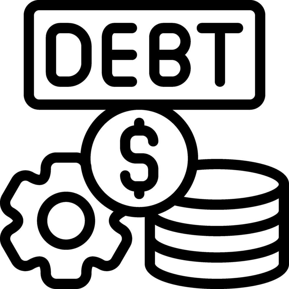Debt Management Outline Icon vector