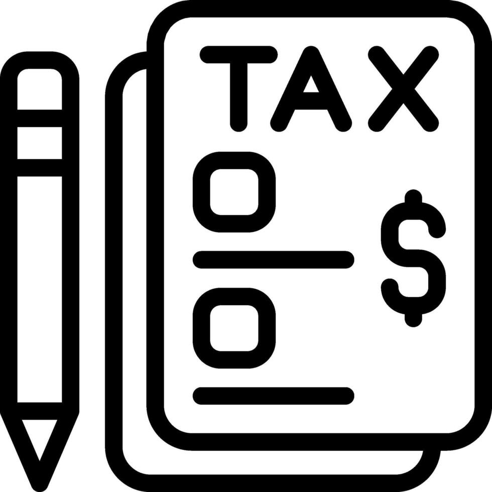 Tax Filing Outline Icon vector