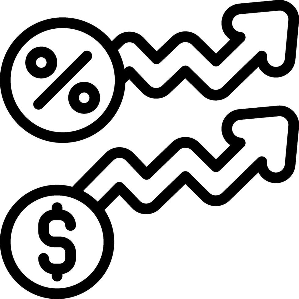 Tax Bracket Outline Icon vector