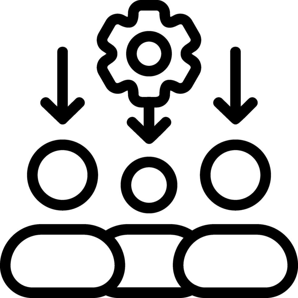 Team Workload Distribution Outline Icon vector