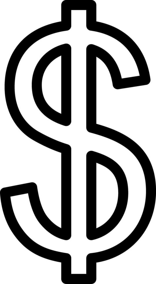 Dollar Sign Outline Icon vector