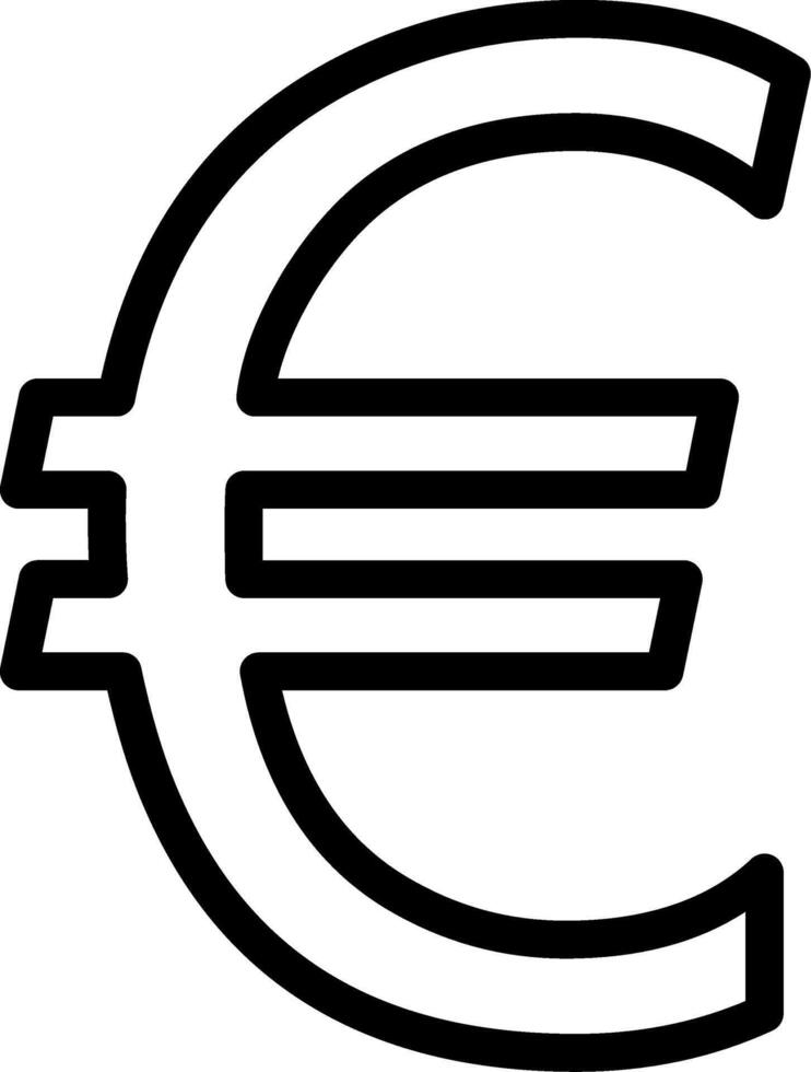 Euro Currency Outline Icon vector