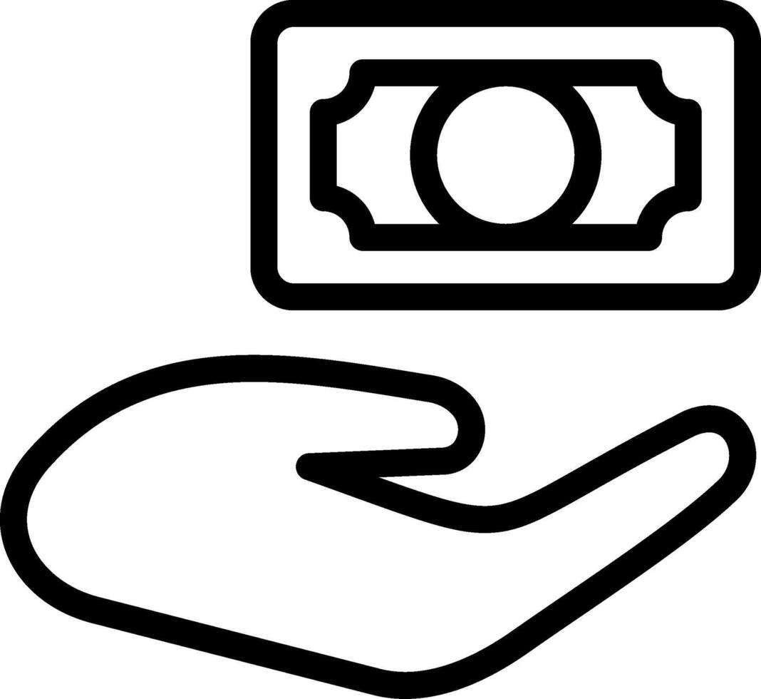 Cash Payment Outline Icon vector