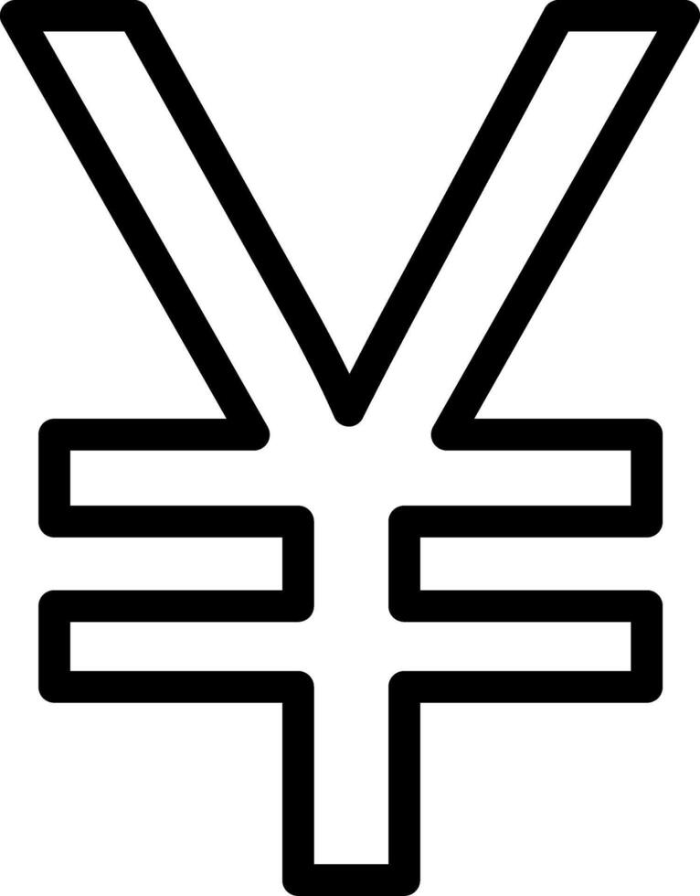 Yen Symbol Outline Icon vector