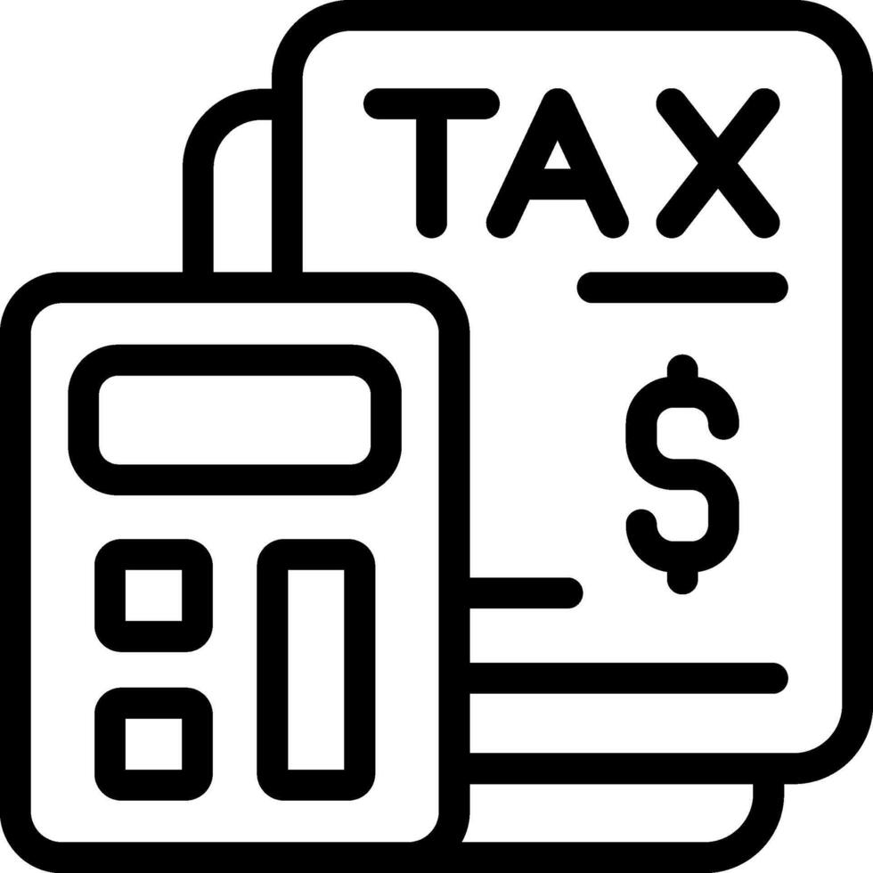 Tax Calculation Outline Icon vector