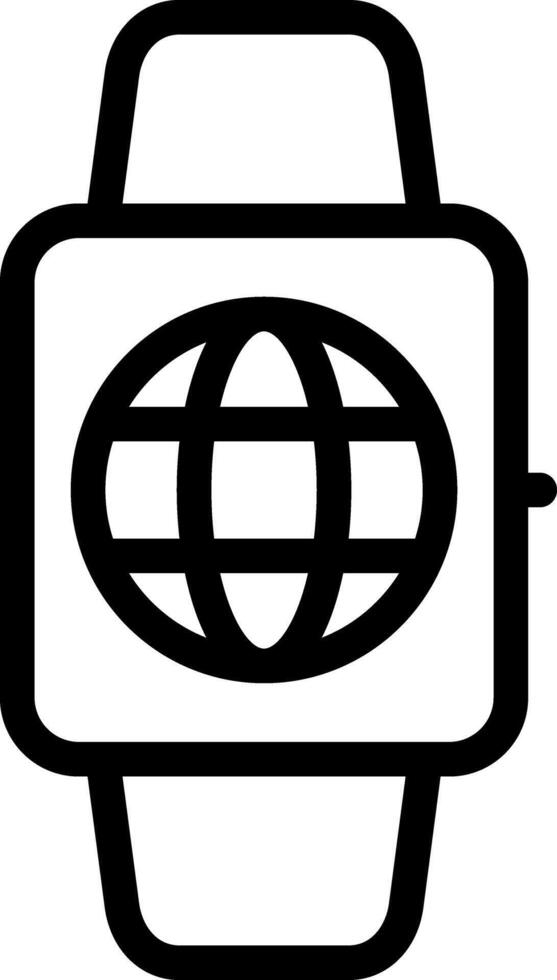 Smartwatch Black Outline Icon vector