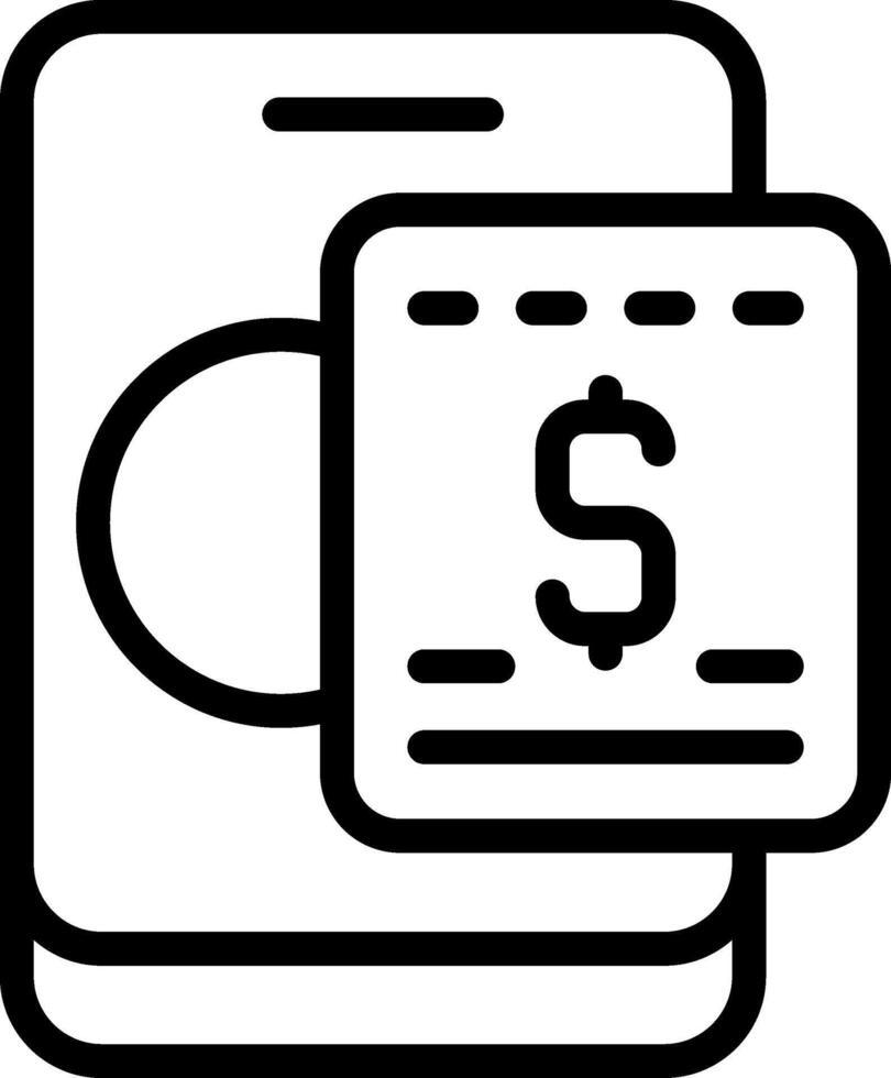 Electronic Receipt Outline Icon vector