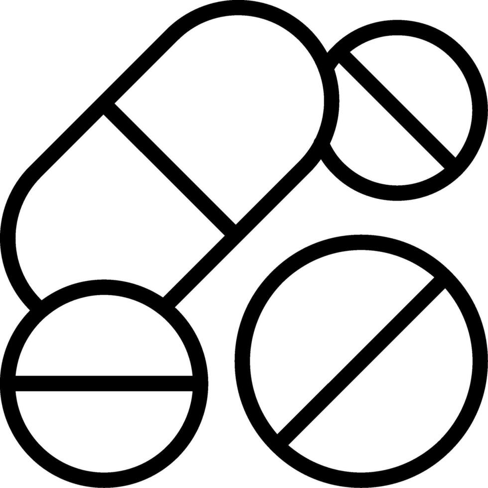 Cure Pills Outline Icon vector