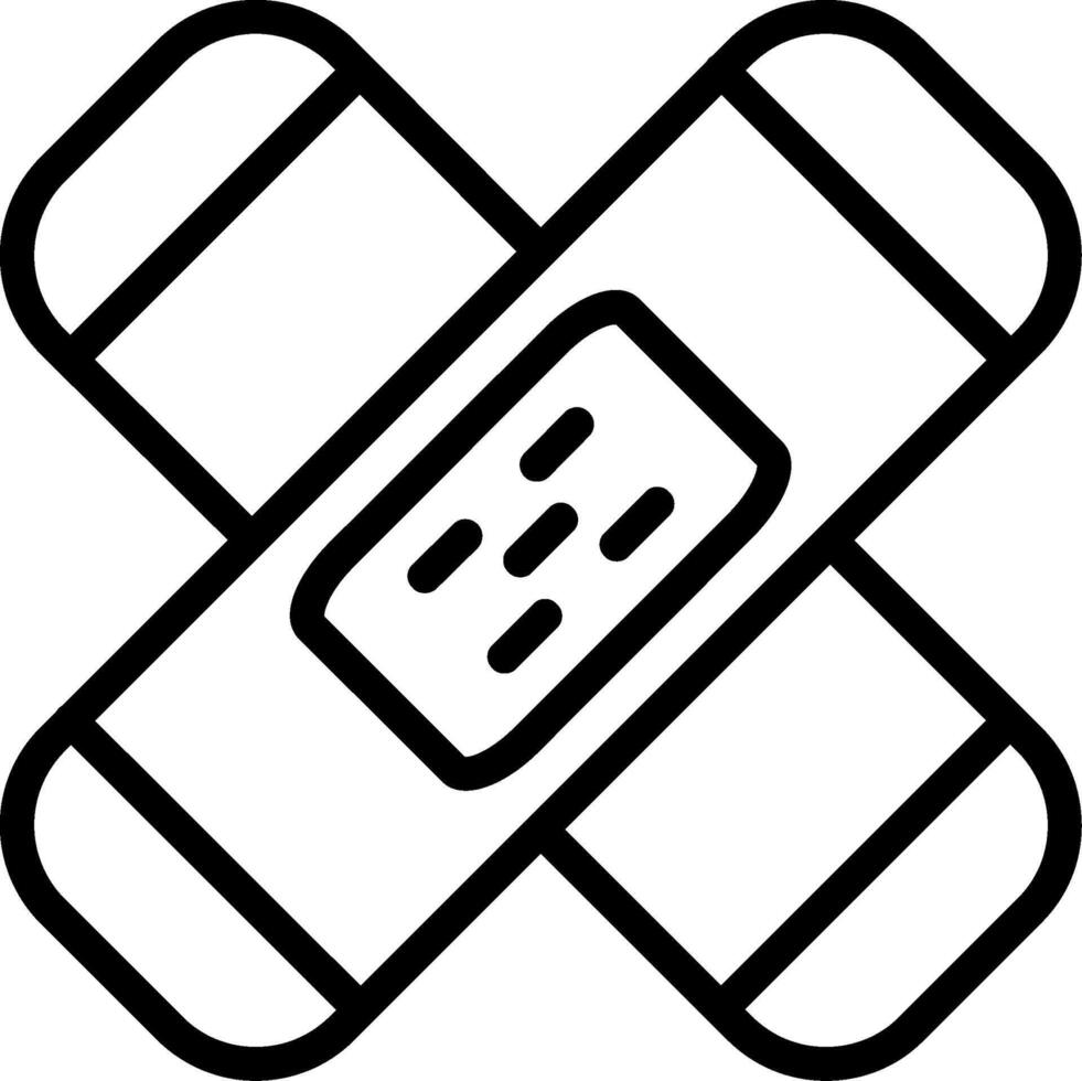 Band Aid Outline Icon vector