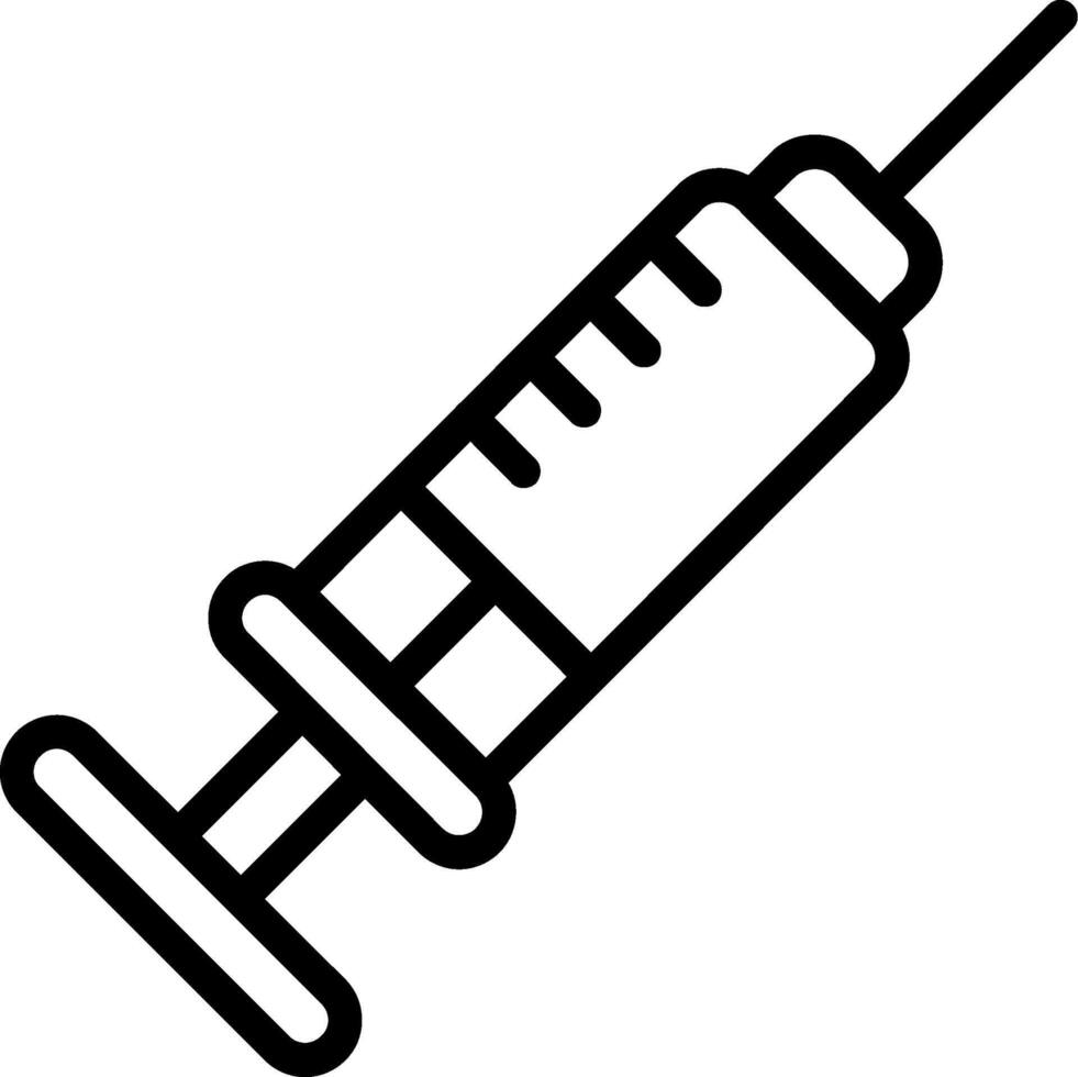 Vaccine Syringe Outline Icon vector