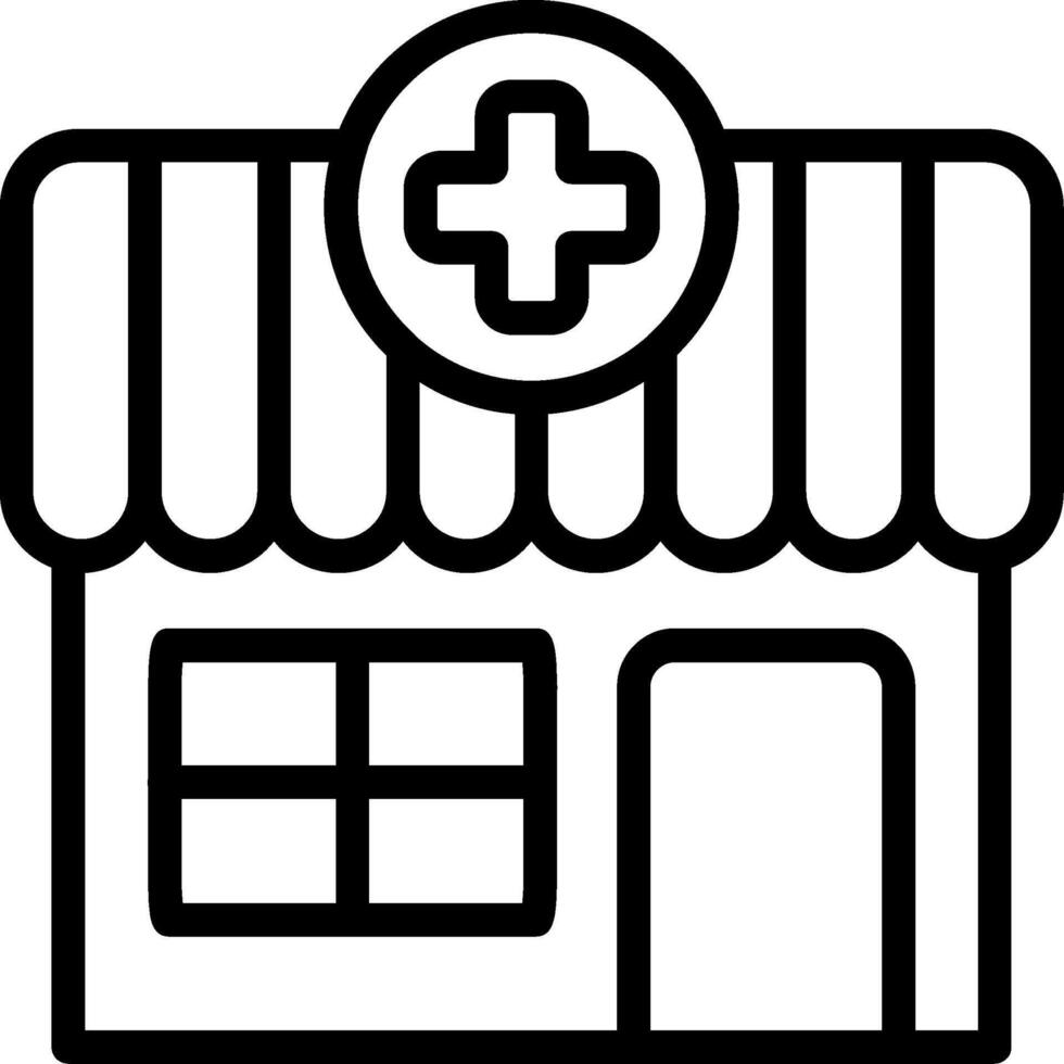 Pharmacy Store Outline Icon vector