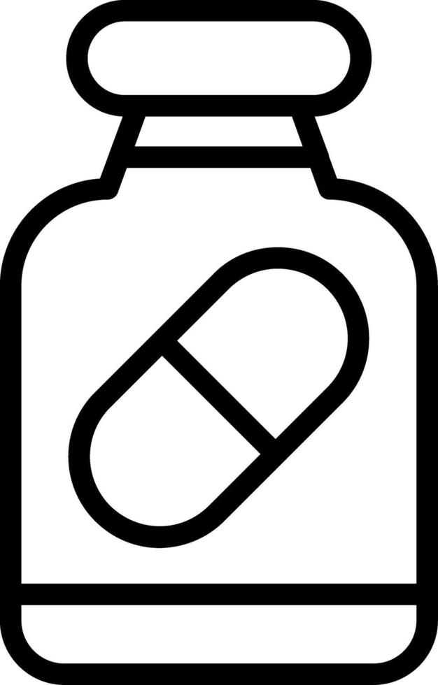 Pill Bottle Outline Icon vector