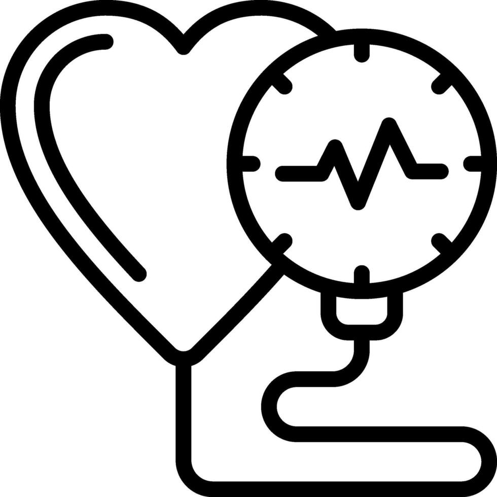 Blood Pressure Gauge Outline Icon vector