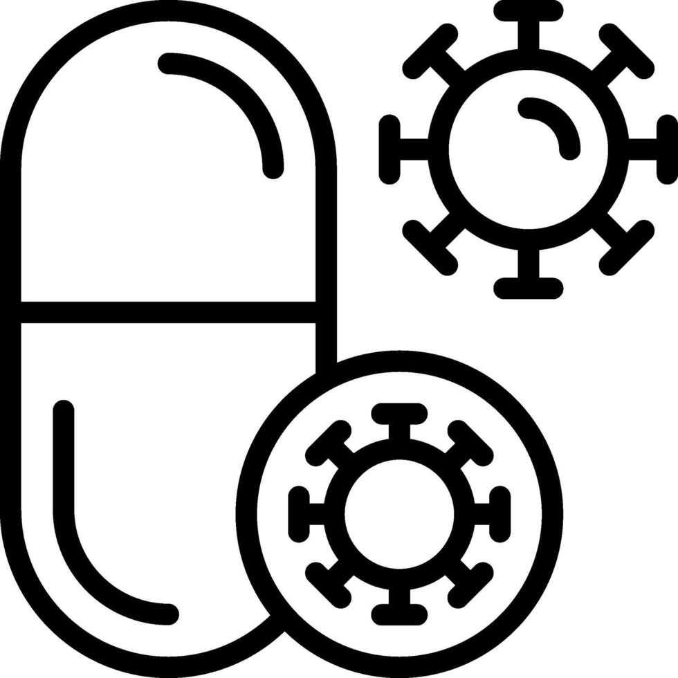 Antibiotic Outline Icon vector