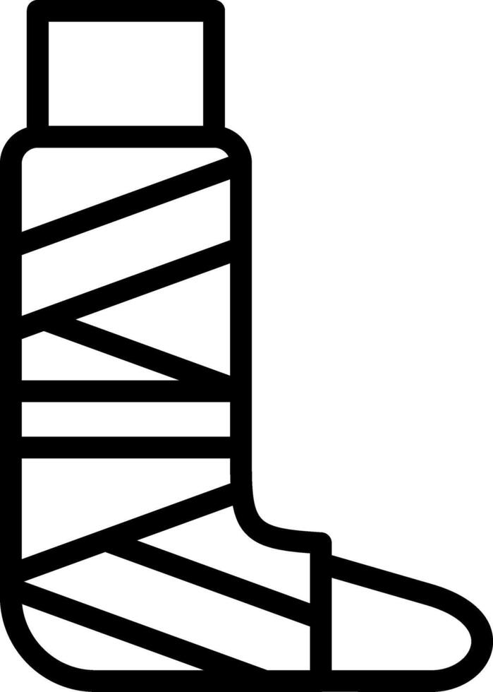 Broken Leg Outline Icon vector