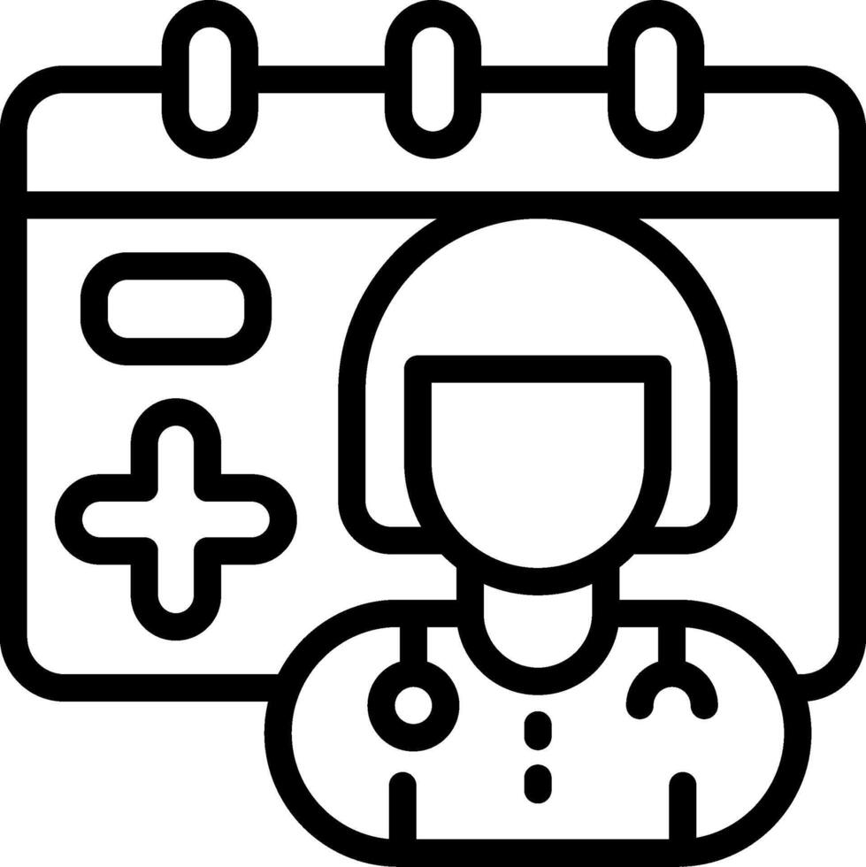 Doctor Visit Day Outline Icon vector