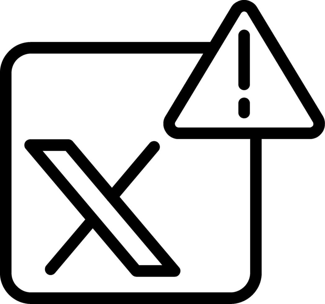 X Outline Icon vector