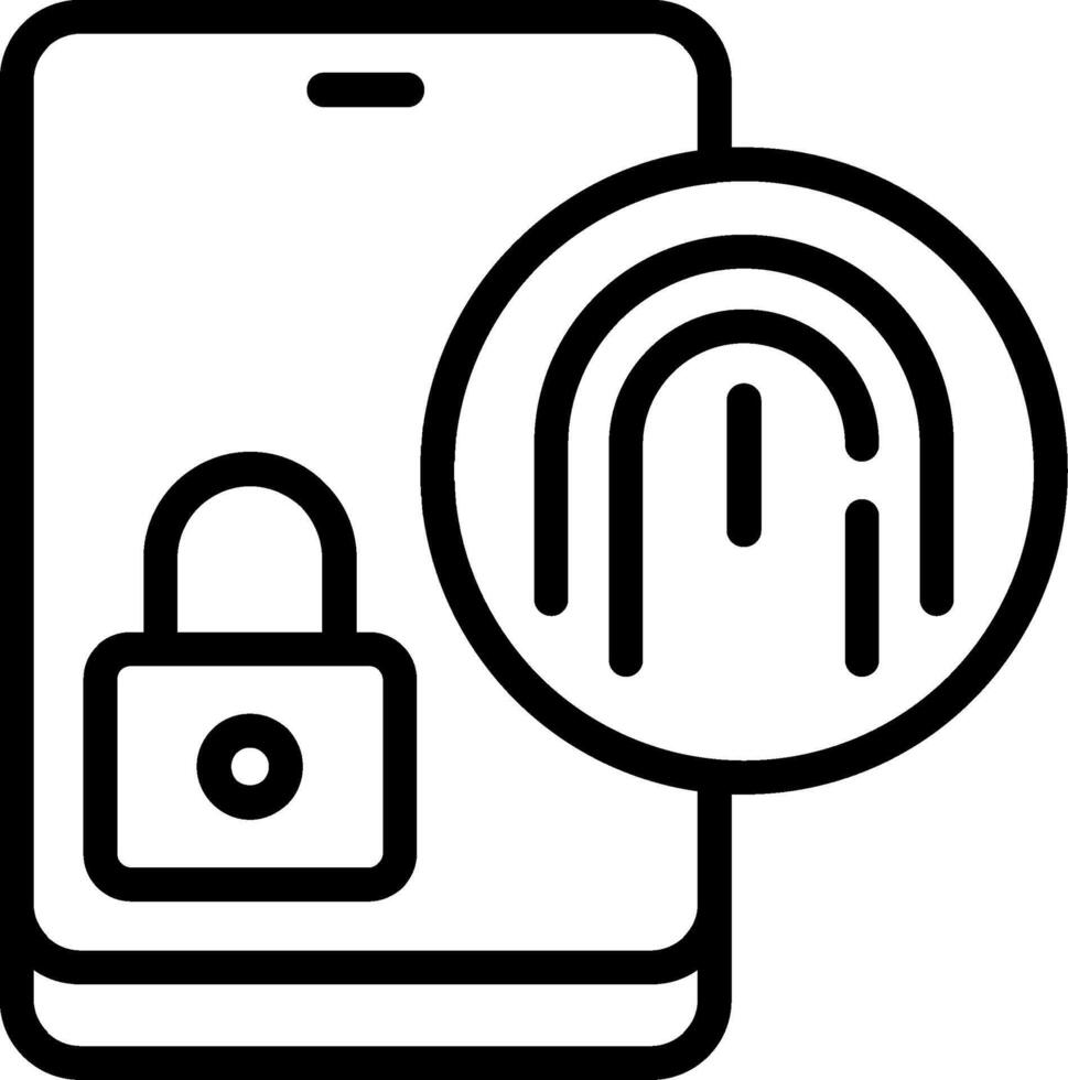 Fingerprint Security Outline Icon vector