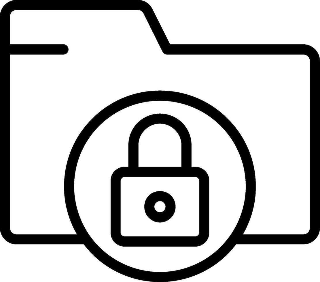 Lock Folder Outline Icon vector
