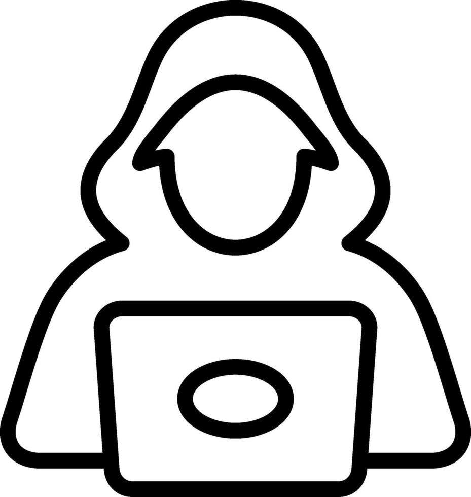 Hacker Outline Icon vector