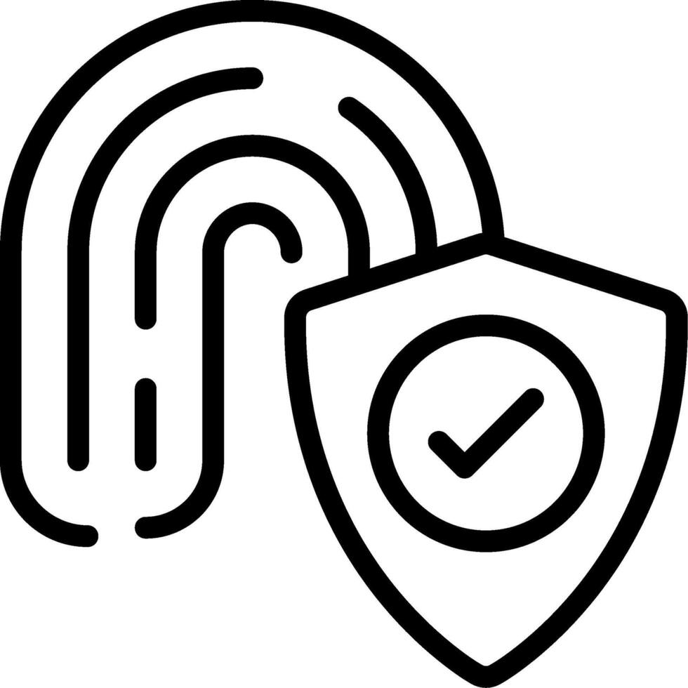 Biometric Security Outline Icon vector