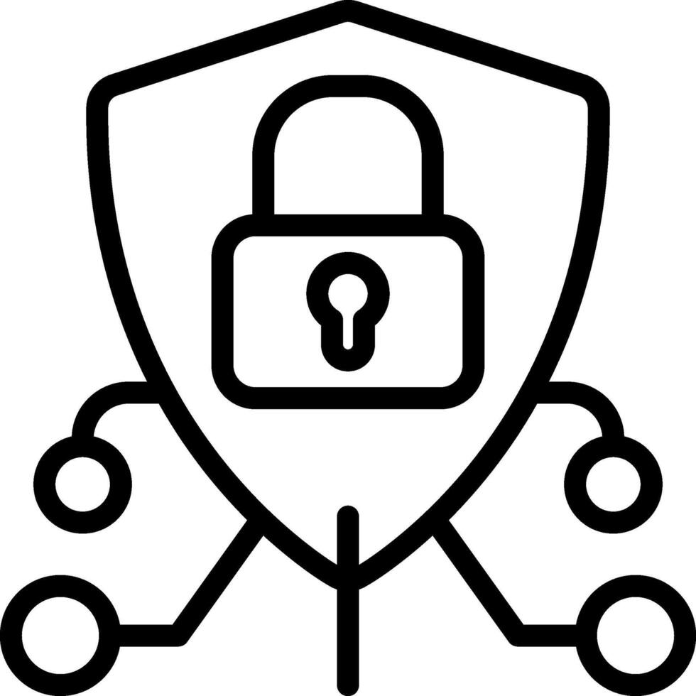 Cyber Security Outline Icon vector