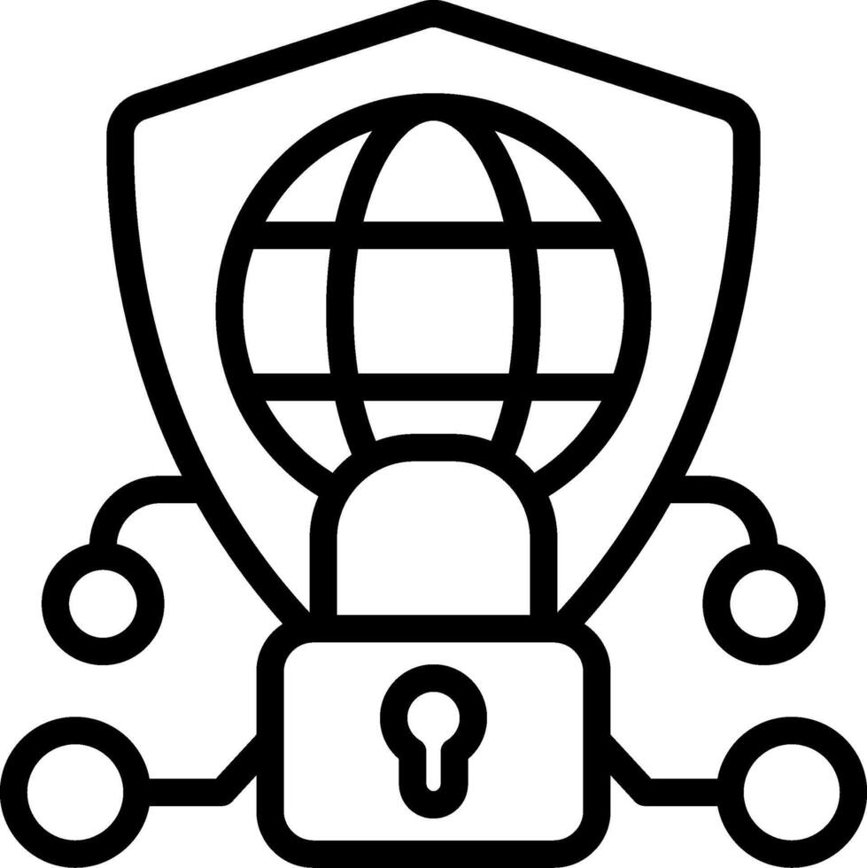Network Security Outline Icon vector